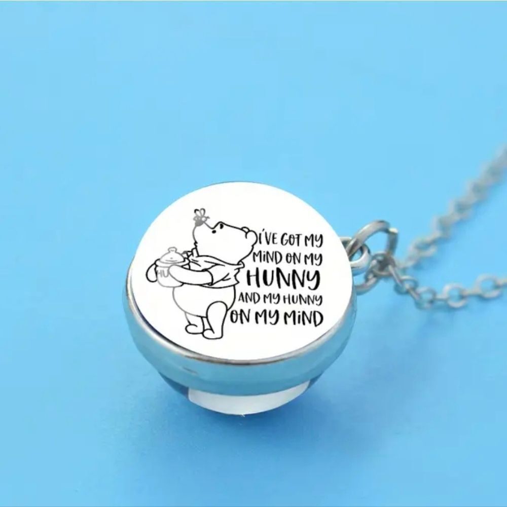 Disney Winnie The Pooh Glass Ball Necklace